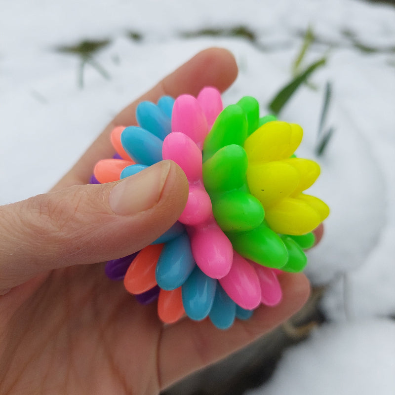 7,5cm regenbogen stekel stuiterbal, massagebal, fidget bal, sensoriek bal