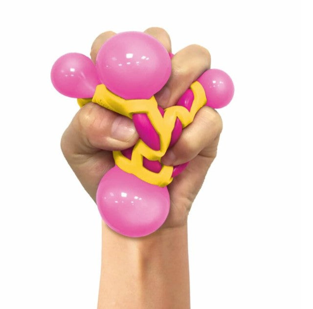 geel needoh fidget atomic antistressbal, binnen roze, fidgetbal, flutschibal