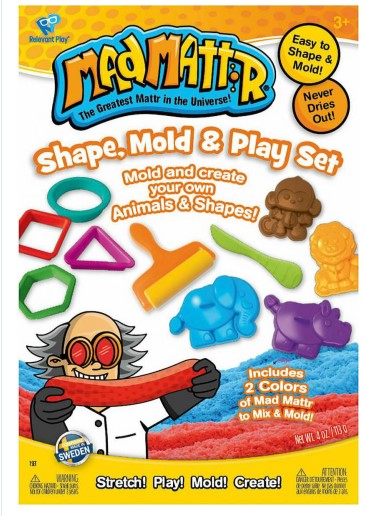 Vorm, kneed en speel set, mad mattr, shape, mold & play set, motoriekspeelgoed, zachte klei