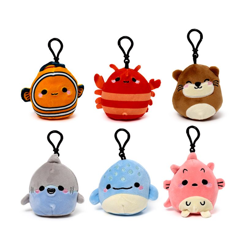 ontprikkel met deze super zachte zeedieren, zachte knuffel met sleutelhanger