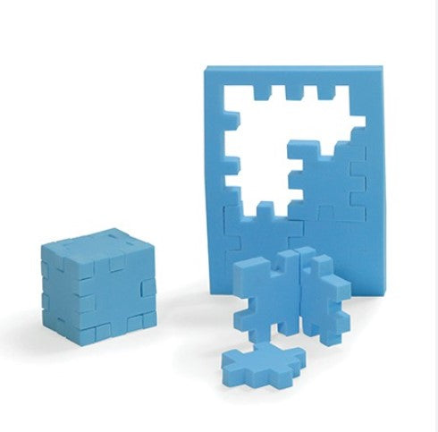 happy cube original foam puzzel blauw