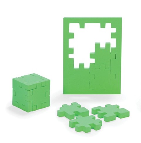 happy cubefoamplaat met puzzel stukjes voo r2d en 3d puzzelen