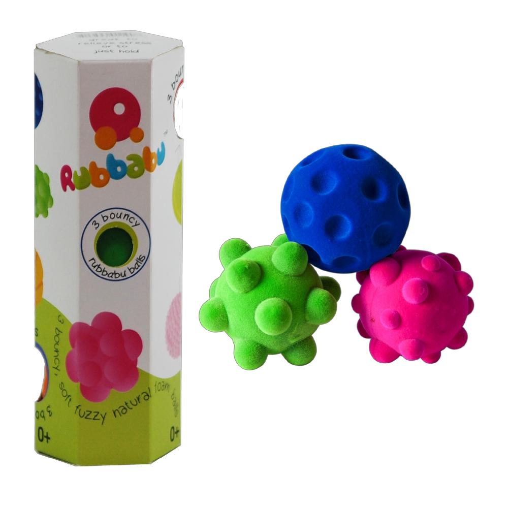 Rubbabu Sensory mini stressballen 3 stuks