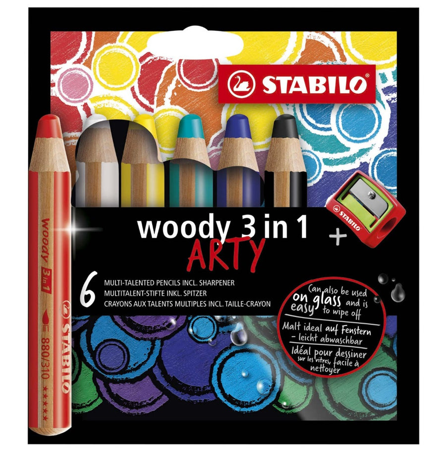 Stabilo Woody art 6 stuks incl slijper