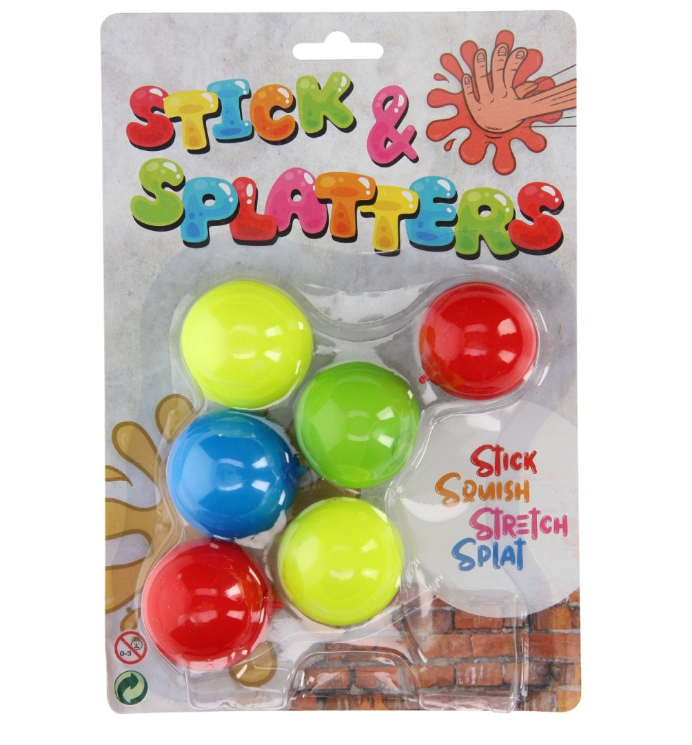 Toys42Hands Sticky stretch ballen 6 stuks