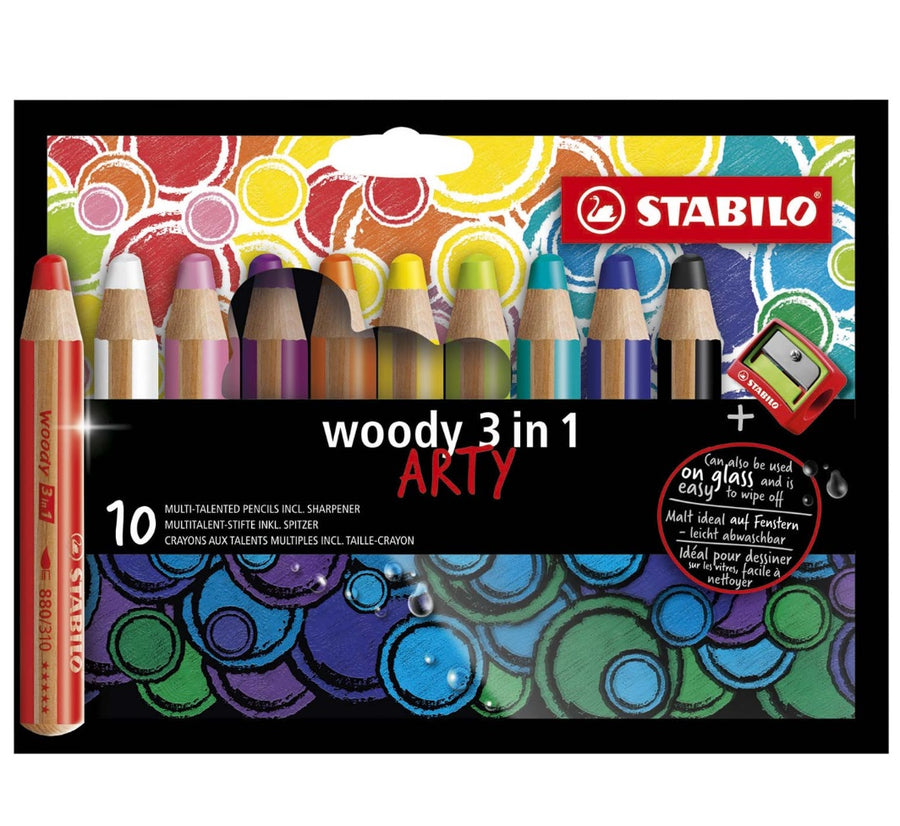 Stabilo Woody art 10 stuks incl splijper