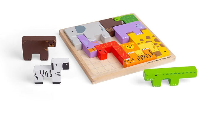 bigjigs Dieren Lock-A-Block tetris puzzel