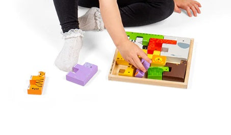 bigjigs Dieren Lock-A-Block tetris puzzel