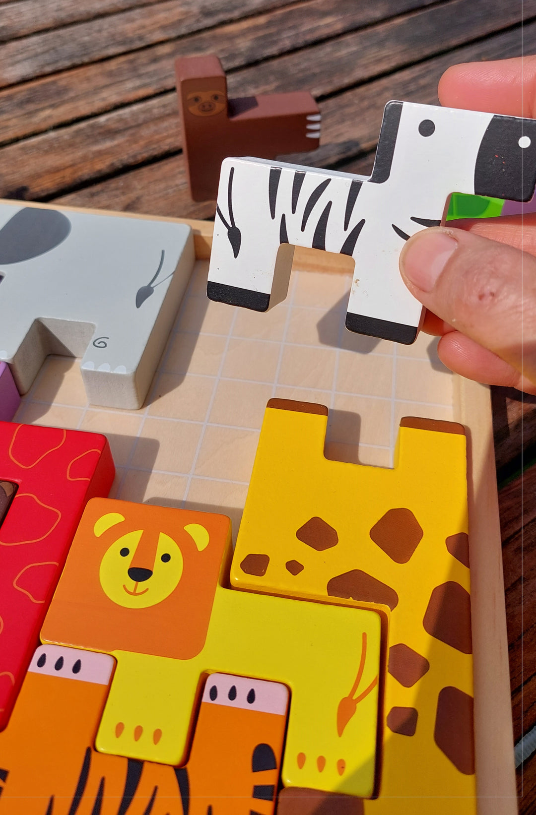 bigjigs Dieren Lock-A-Block tetris puzzel