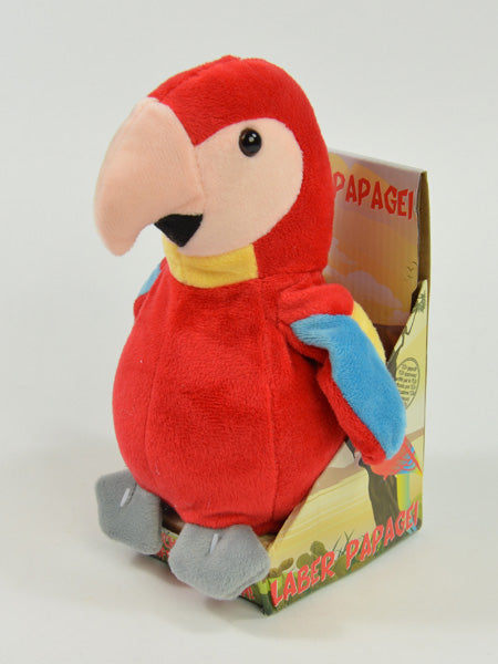 Toys42Hands Knuffel recorder rode papegaai