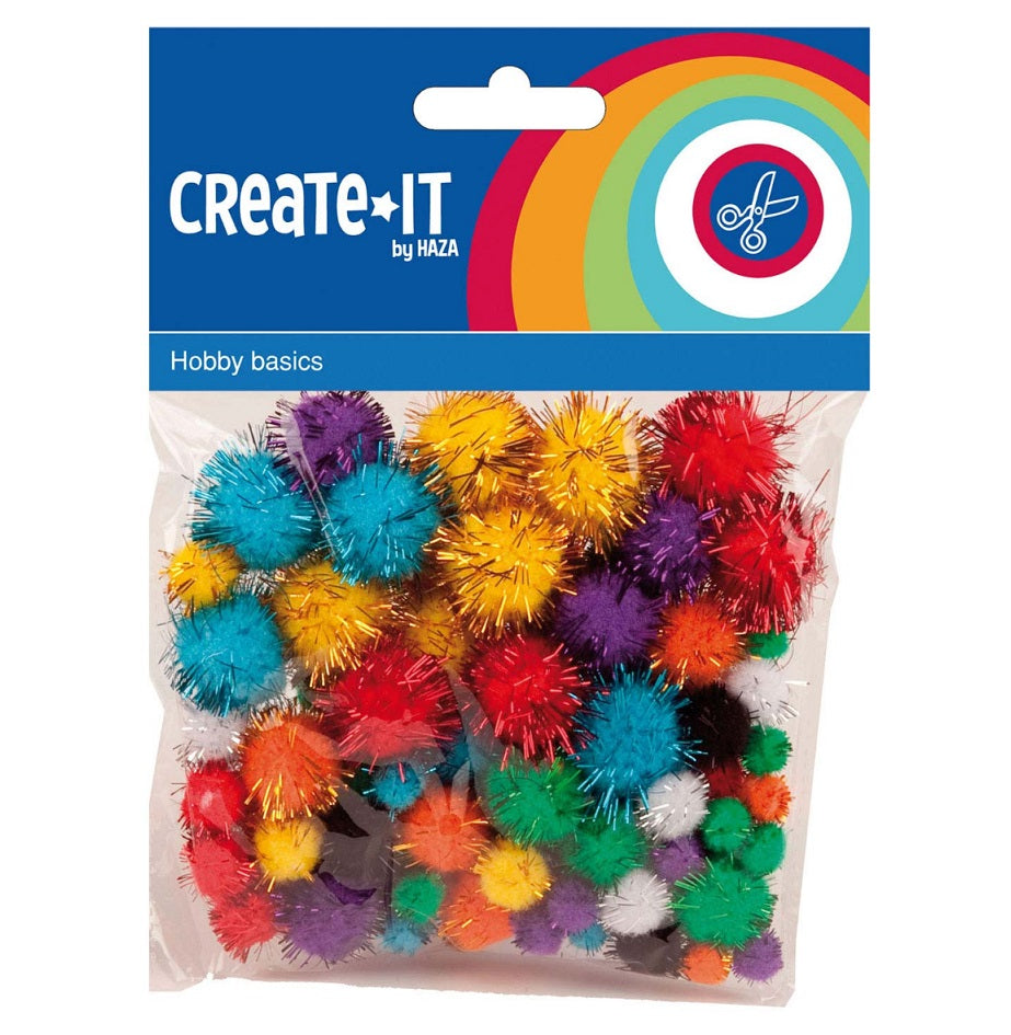 Toys42Hands Pompoms glitter 4 maten