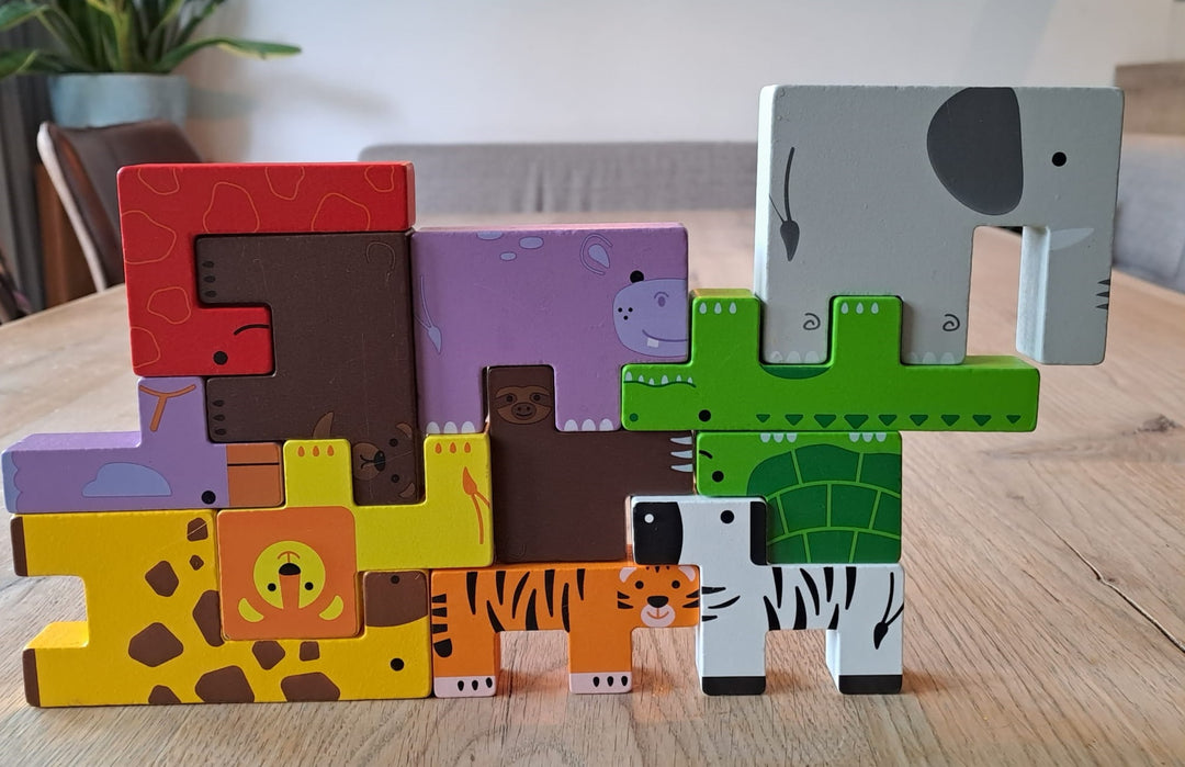 bigjigs Dieren Lock-A-Block tetris puzzel