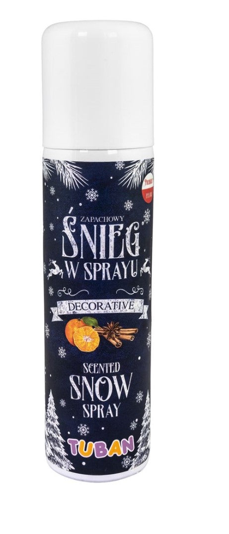 decoratie sneeuw spray orangje en kaneel